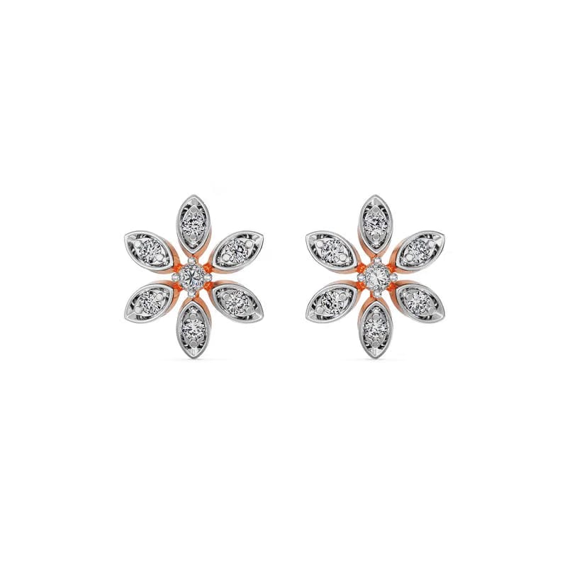 Delicate Blossom Lab Grown Diamond Stud Earrings 9KT