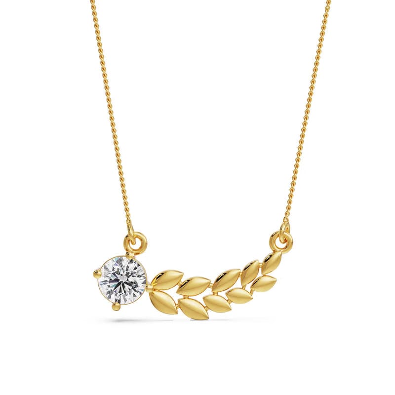 Dewy Leaf Lab Grown Diamond Necklace