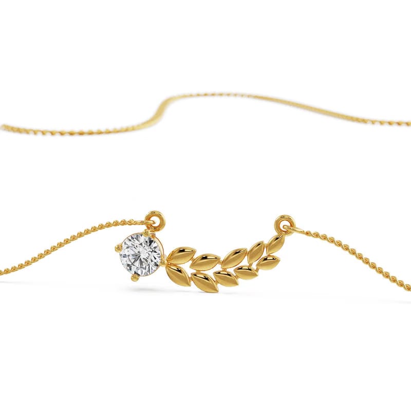 Dewy Leaf Lab Grown Diamond Necklace