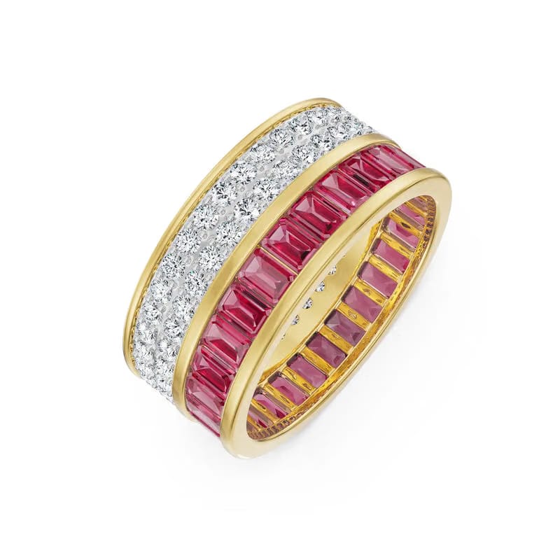 Drum Ruby Lab Grown Diamond Band_in-stock