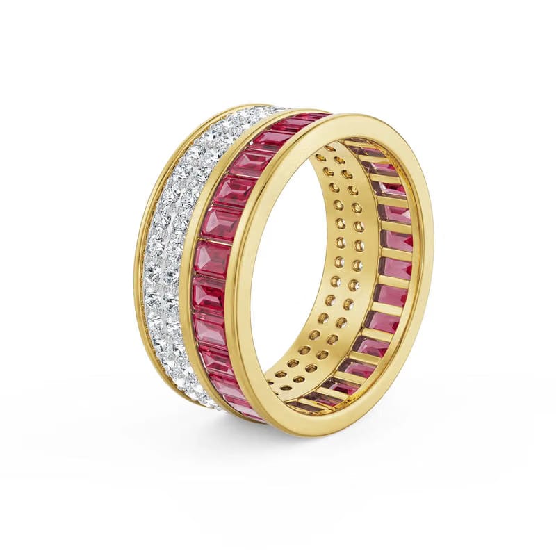 Drum Ruby Lab Grown Diamond Band_in-stock