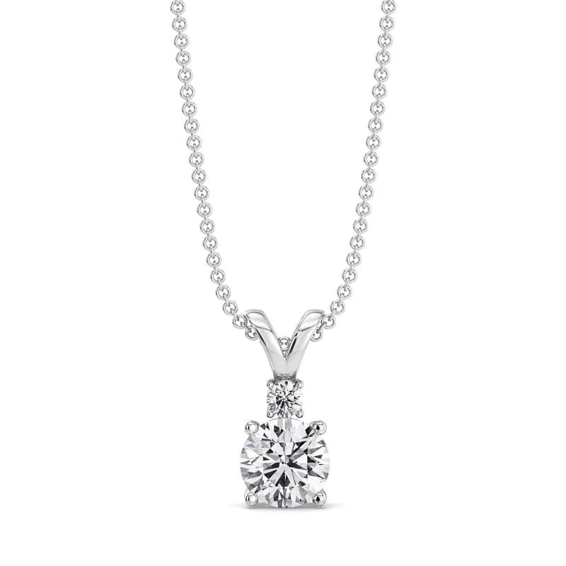 Dual Solitaire Lab Grown Diamond Pendant
