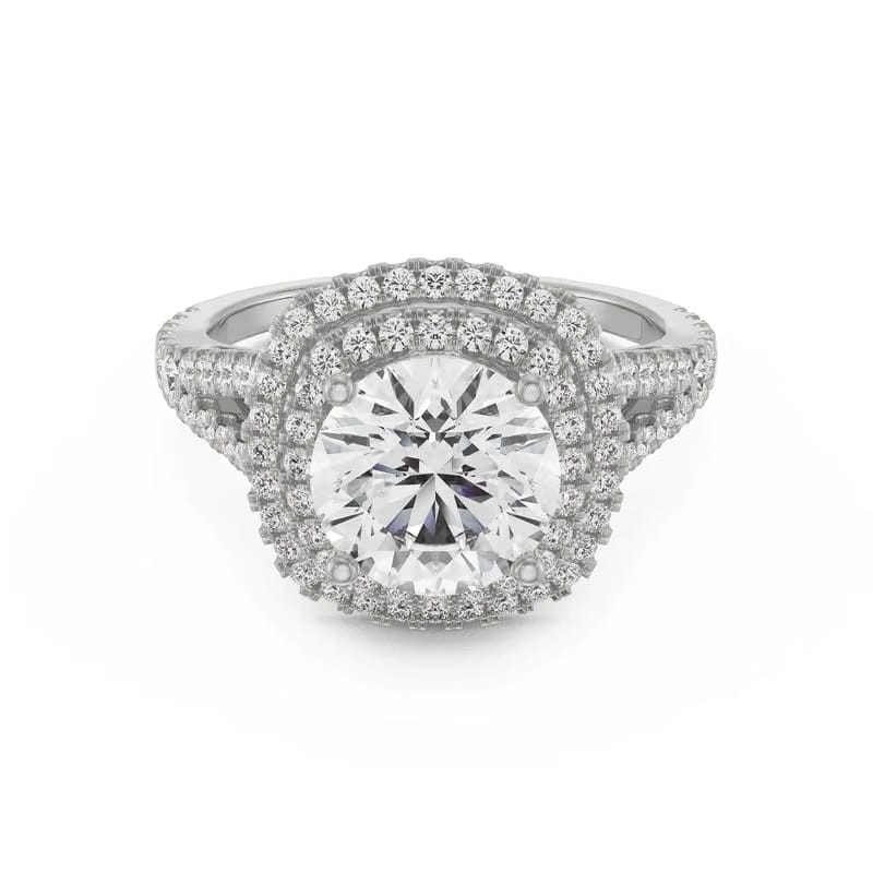 Duo Band Lab Grown Diamond Halo Ring 9KT