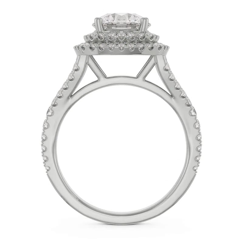 Duo Band Lab Grown Diamond Halo Ring 9KT