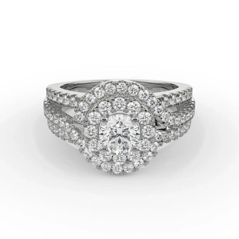 Duo Halo Lab Diamond Engagement Ring 9KT