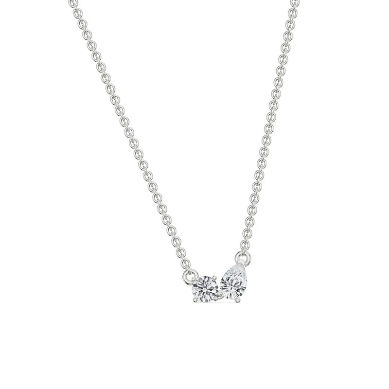 Duo Lab Grown Diamond Solitaire Necklace
