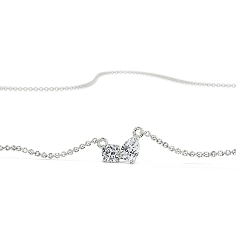 Duo Lab Grown Diamond Solitaire Necklace
