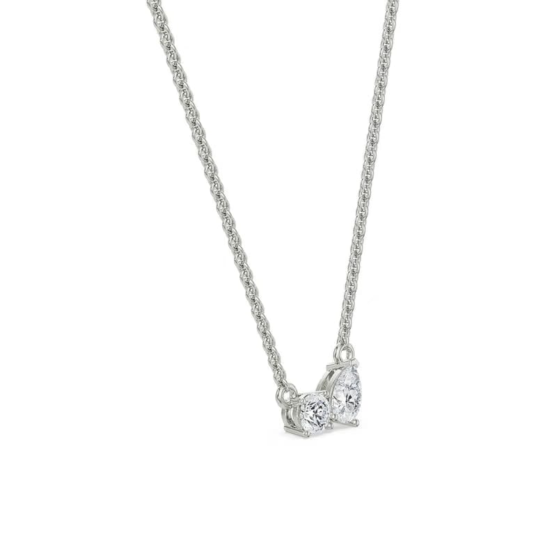 Duo Lab Grown Diamond Solitaire Necklace