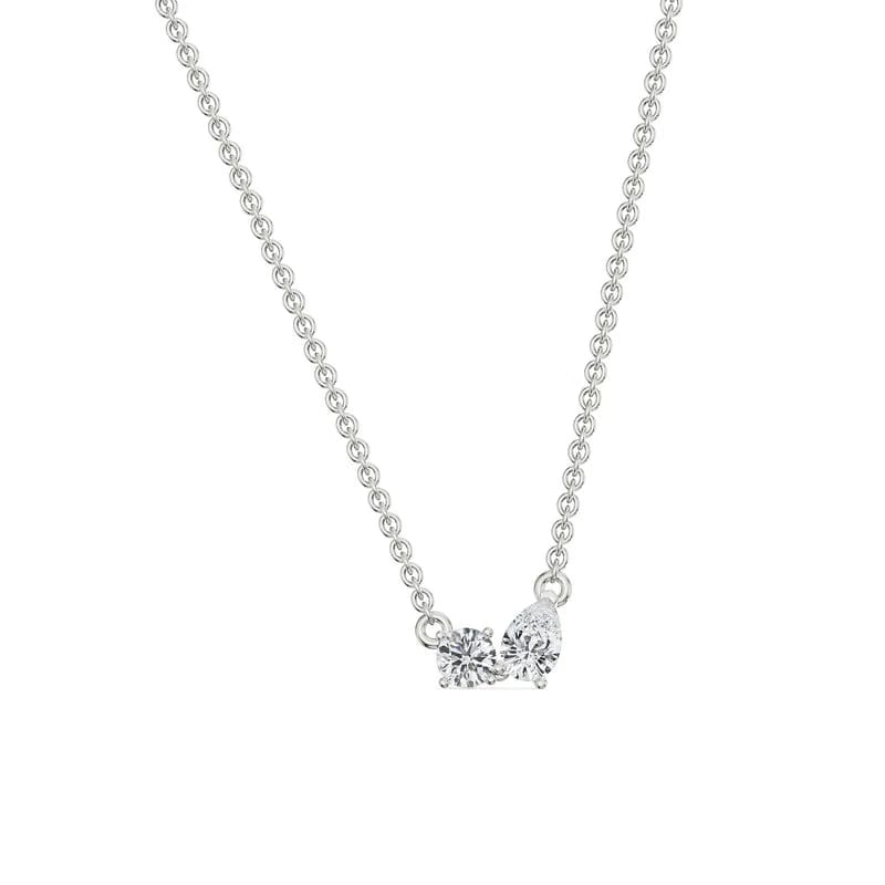 Duo Lab Grown Diamond Solitaire Necklace 9KT