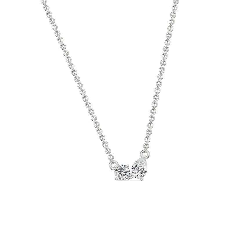 Duo Lab Grown Diamond Solitaire Necklace 9KT