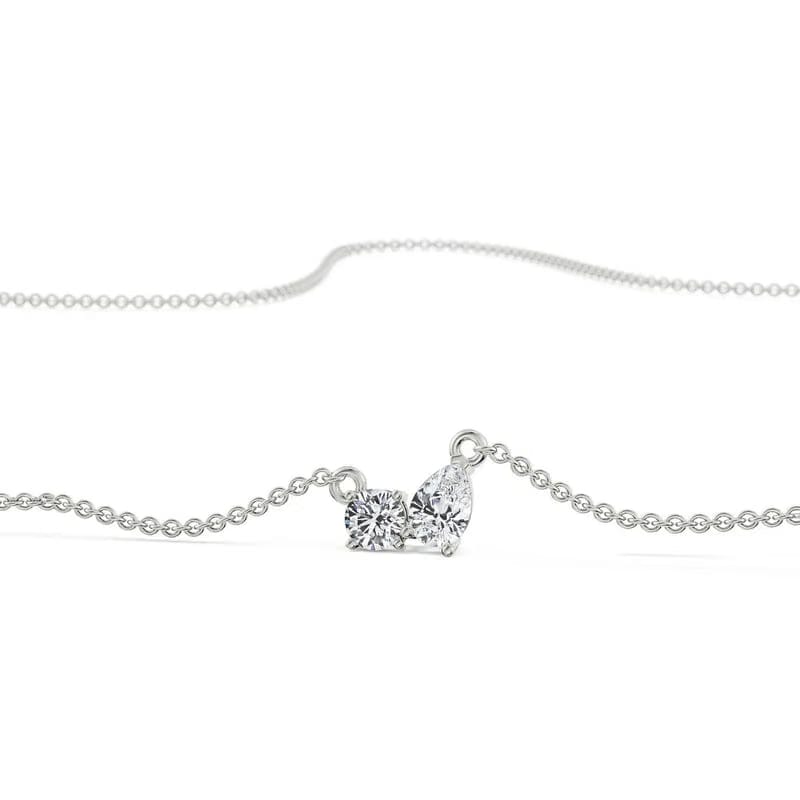 Duo Lab Grown Diamond Solitaire Necklace 9KT