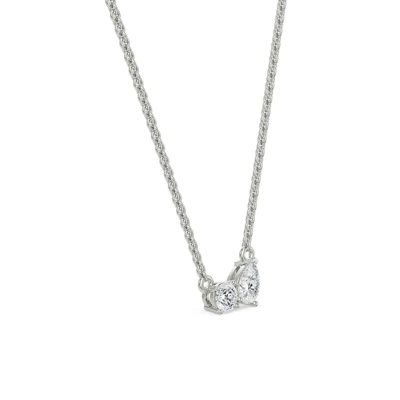 Duo Lab Grown Diamond Solitaire Necklace_in_stock