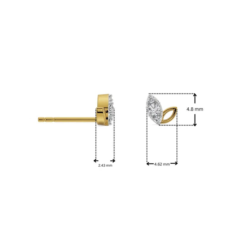 Duo Marquise Lab Grown Diamond Studs 9KT