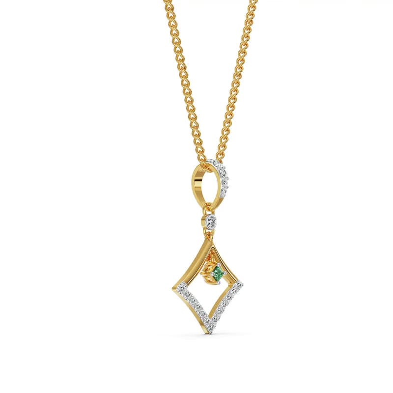Elegant Emerald Lab Grown Diamond Pendant
