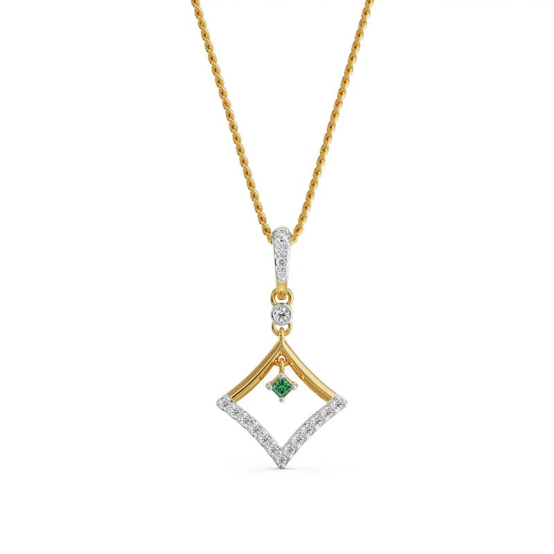 Elegant Emerald Lab Grown Diamond Pendant