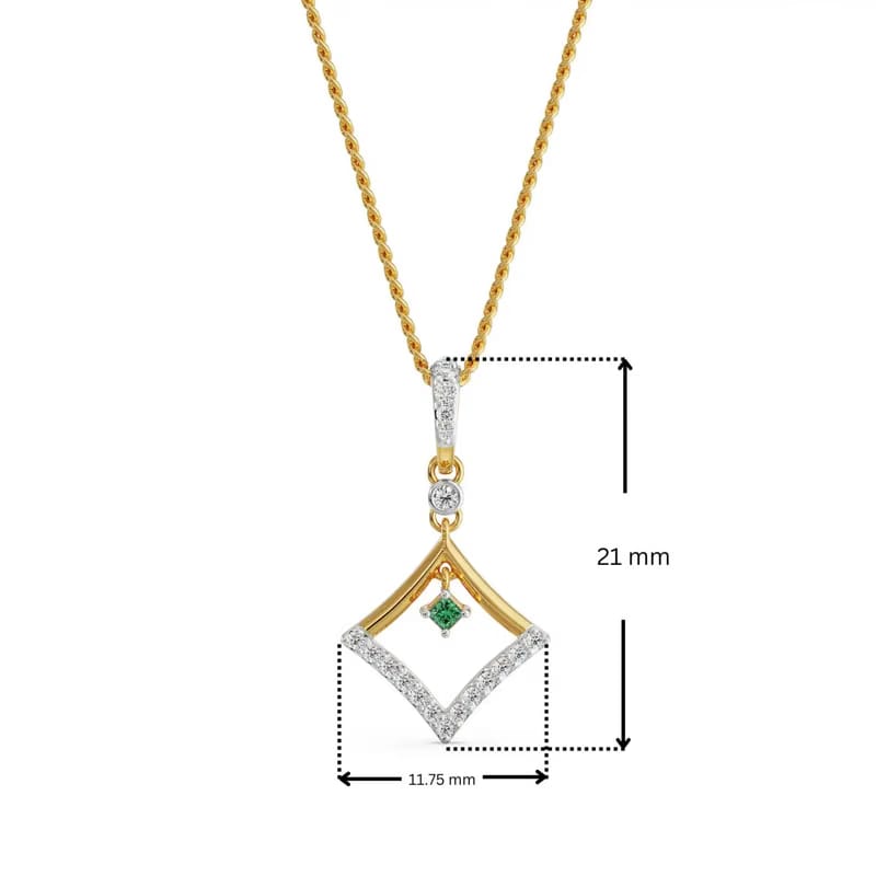 Elegant Emerald Lab Grown Diamond Pendant