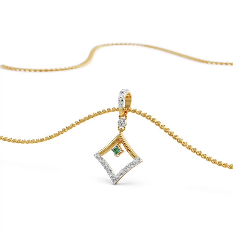 Elegant Emerald Lab Grown Diamond Pendant_in-stock