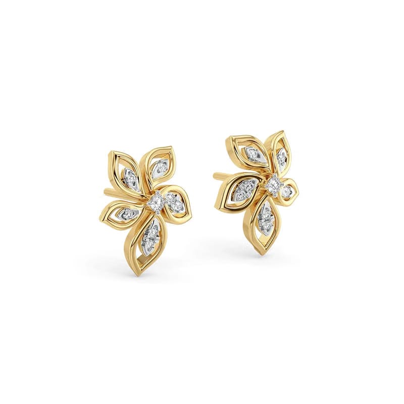 Elegant Flora Lab Grown Diamond Earrings 9KT