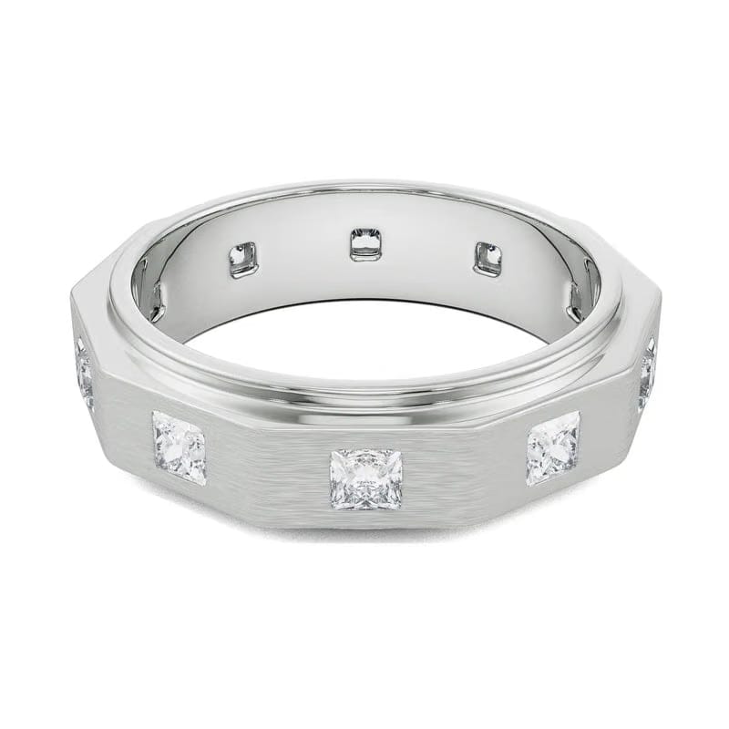 Elijah Princess Cut Lab Grown Diamond Wedding Band