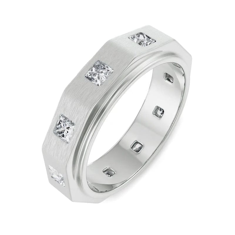 Elijah Princess Cut Lab Grown Diamond Wedding Band