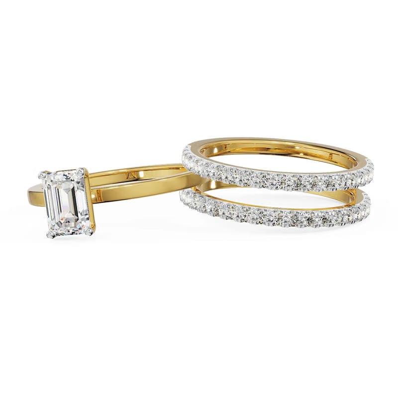 Ella Emerald Lab Diamond Engagement Ring 9KT