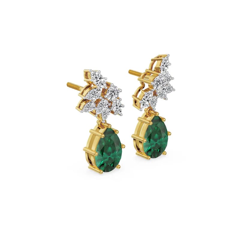 Emerald Bliss Lab Grown Diamond Earrings 9KT
