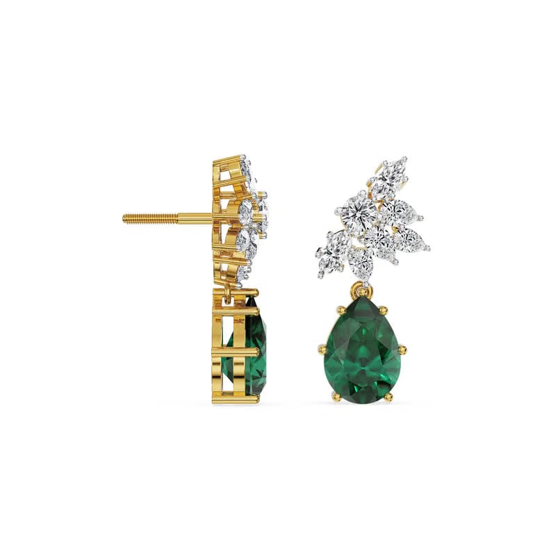 Emerald Bliss Lab Grown Diamond Earrings 9KT