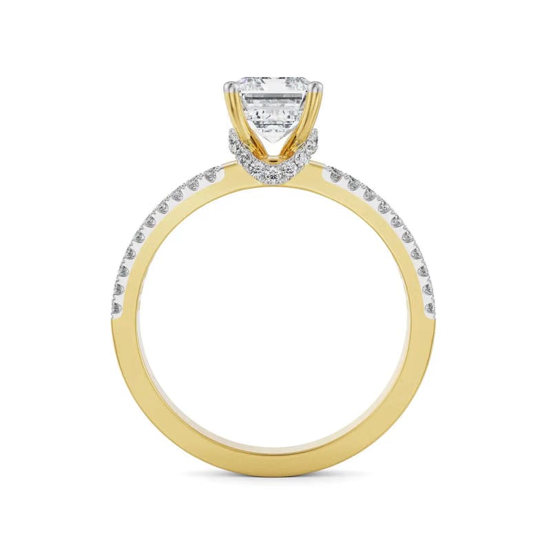 Emerald Cut Lab Grown Diamond Bridal Ring