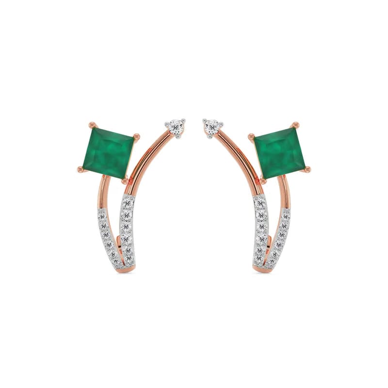 Emerald Delight Lab Grown Diamond Earrings_in-stock
