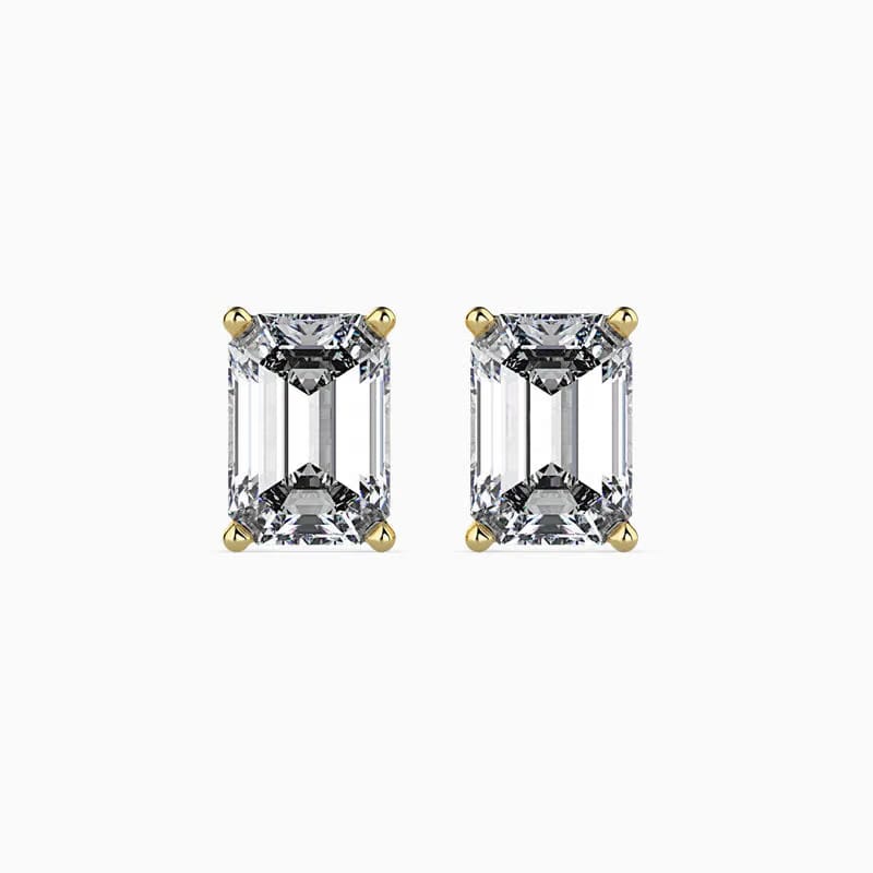 Emerald Diamond Solitaire Studs_in_stock