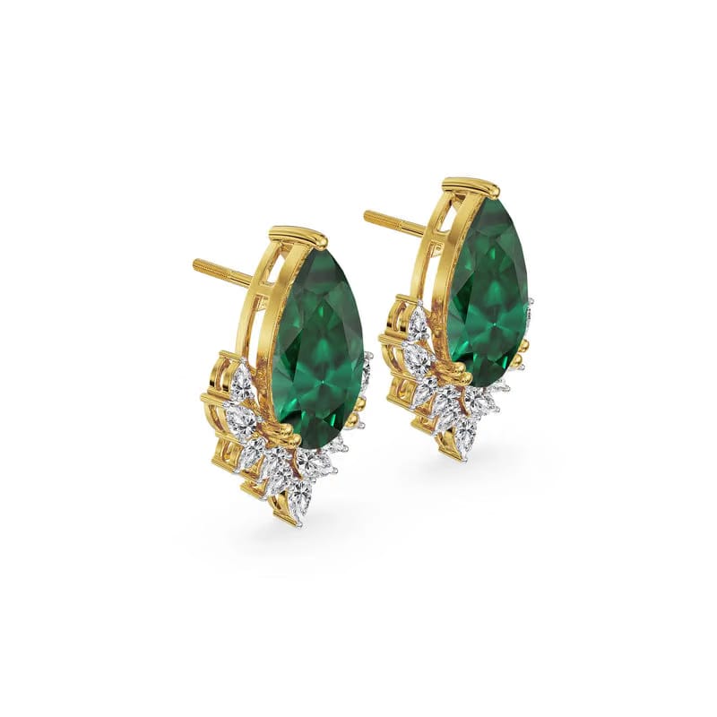 Emerald Grace Lab Grown Diamond Earrings