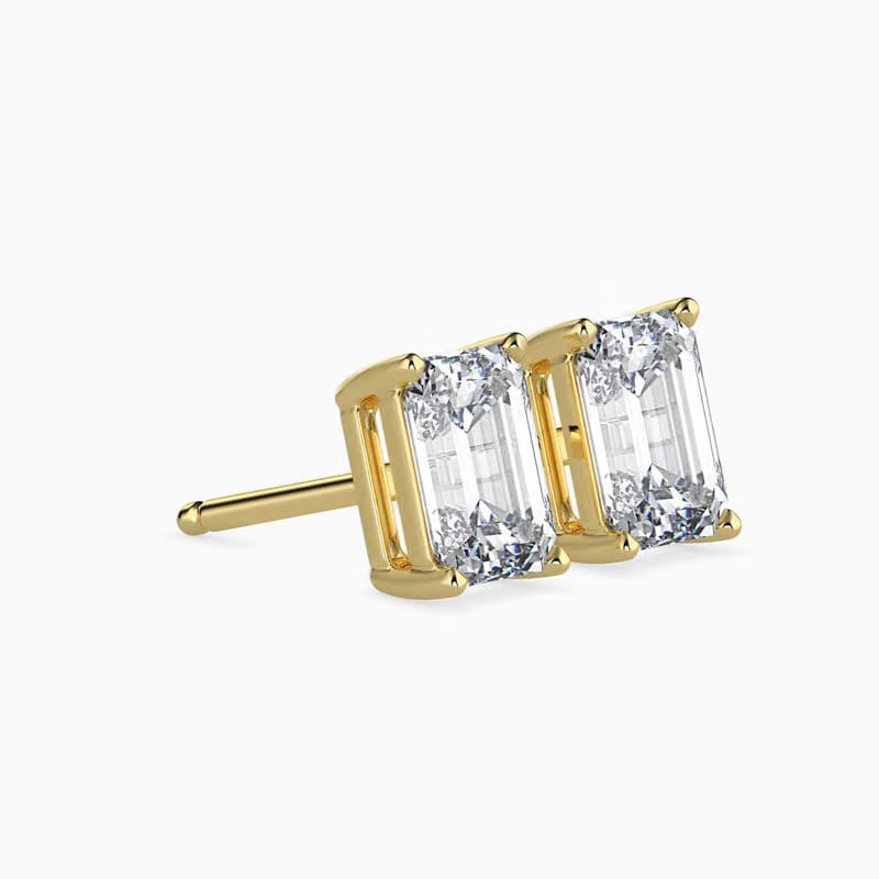 Emerald Lab Grown Diamond Solitaire Studs