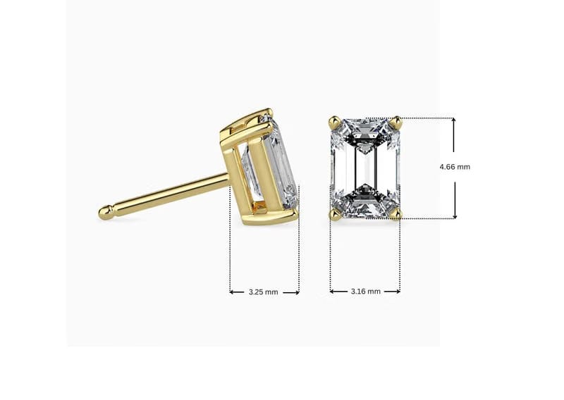 Emerald Lab Grown Diamond Solitaire Studs