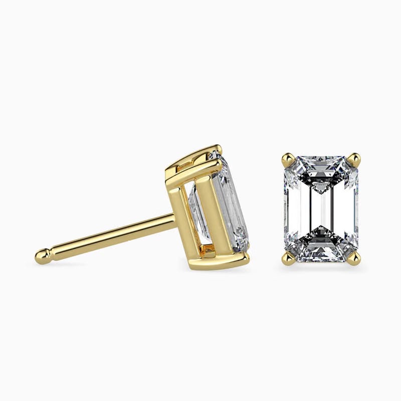 Emerald Lab Grown Diamond Solitaire Studs_in-stock