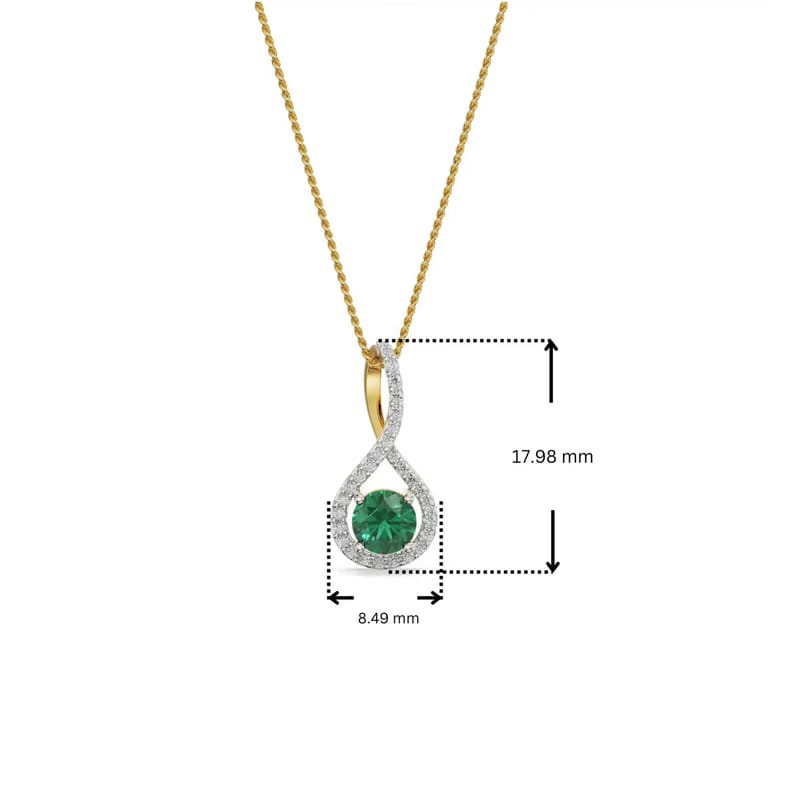 Emerald Pave Lab Grown Diamond Pendant