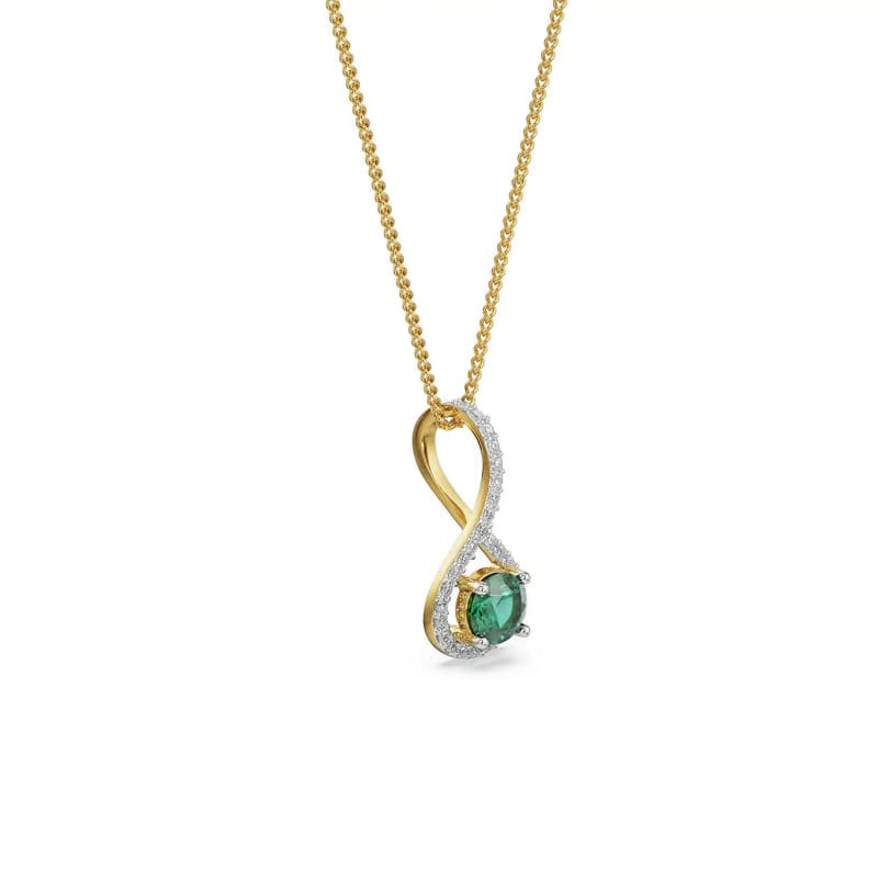Emerald Pave Lab Grown Diamond Pendant 9KT