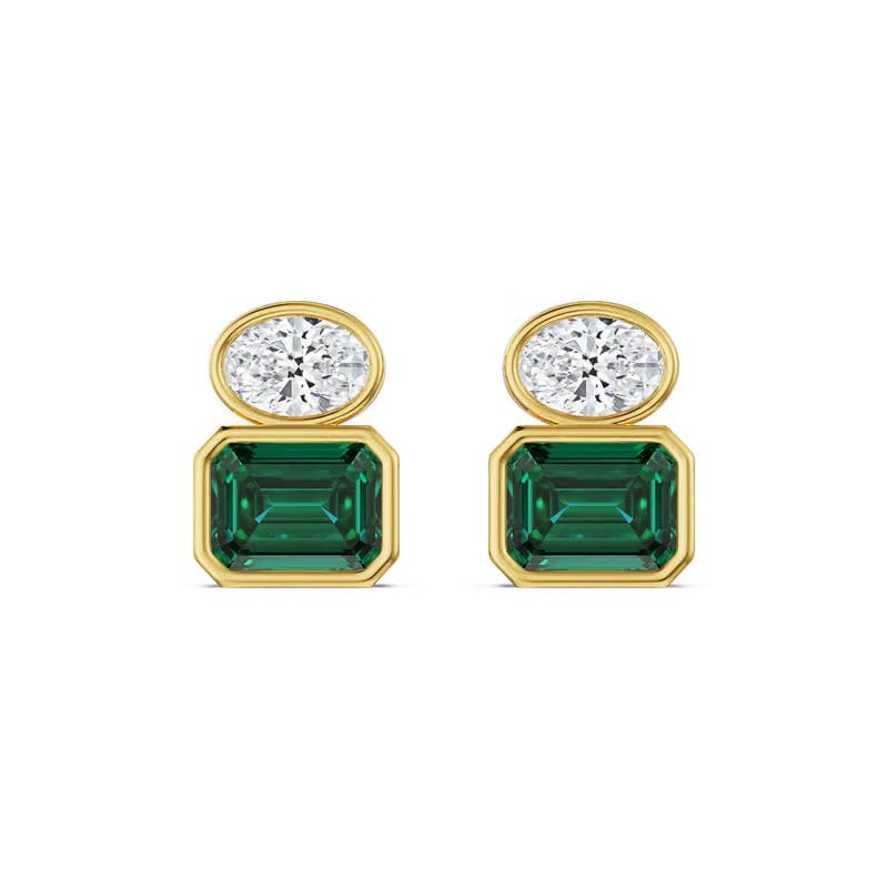 Emerald Pop Lab Grown Diamond Earrings