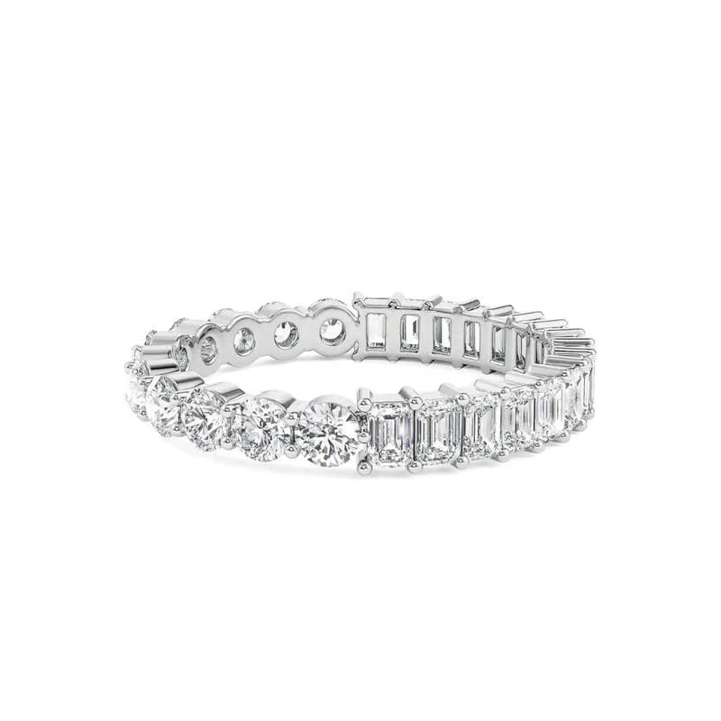 Emerald Round Lab Grown Diamond Eternity Band
