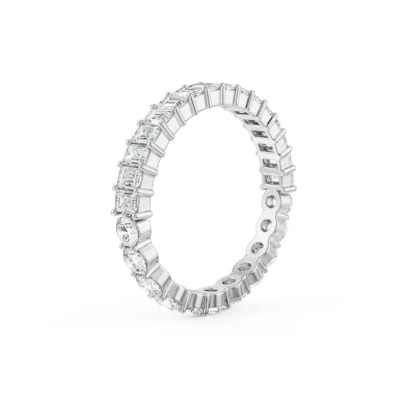 Emerald Round Lab Grown Diamond Eternity Band