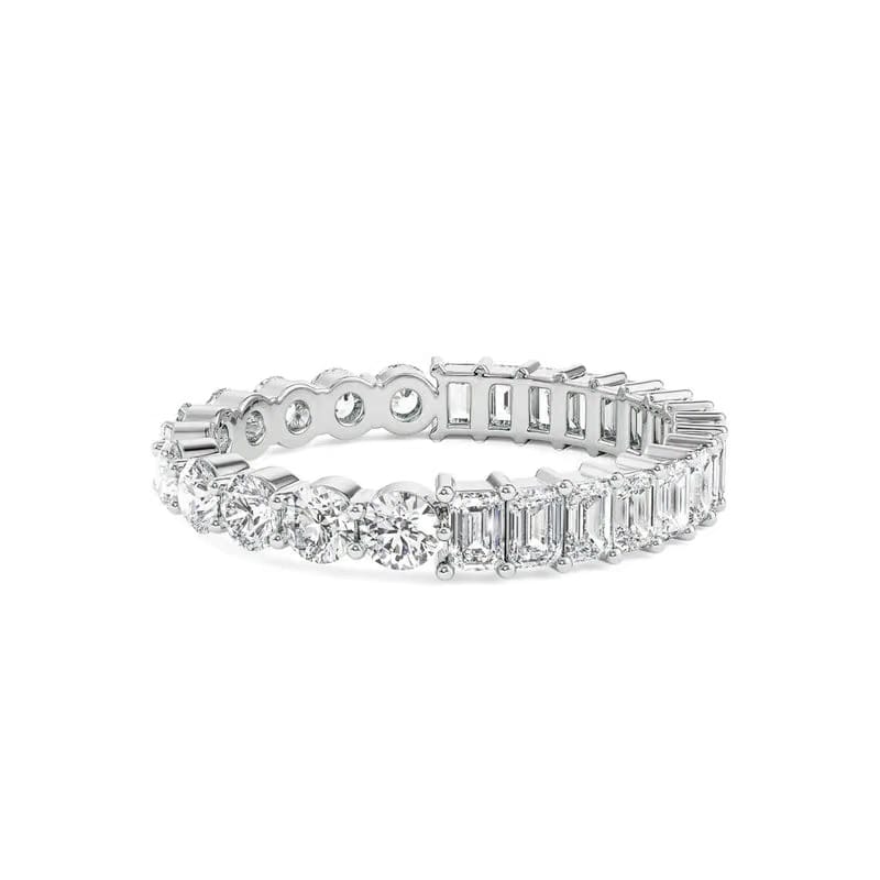 Emerald Round Lab Grown Diamond Eternity Band 9KT