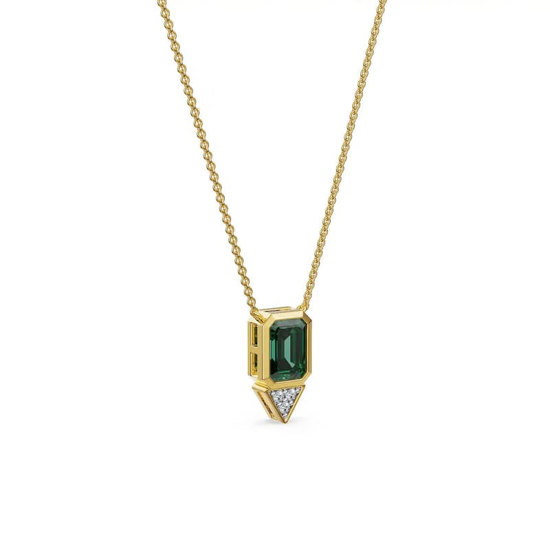 Emerald Spark Drop Lab Grown Diamond Necklace