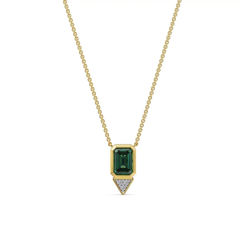 Emerald Spark Drop Lab Grown Diamond Necklace
