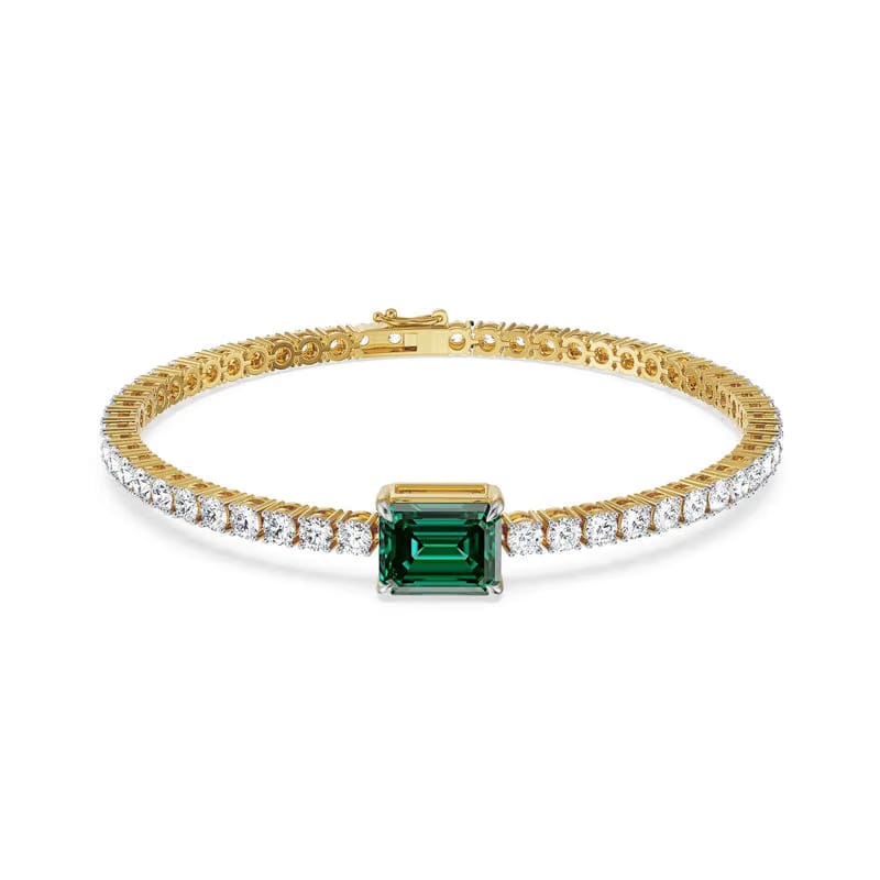 Emerald Tennis Lab Grown Diamond Bracelet 9KT