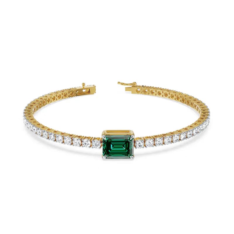 Emerald Tennis Lab Grown Diamond Bracelet_in_stock
