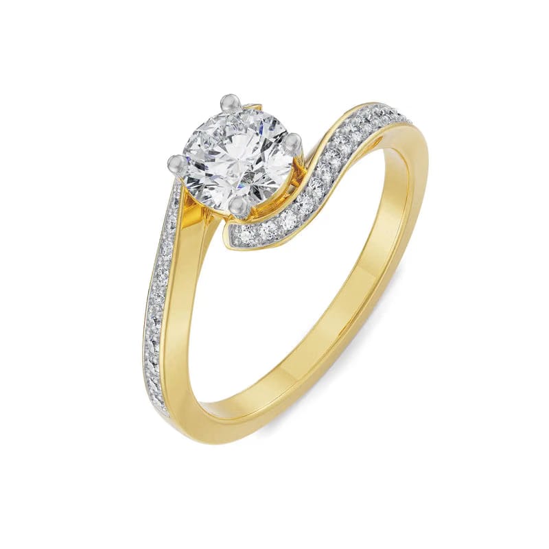 Esther Lab Grown Diamond Solitaire Twisted Ring 9KT