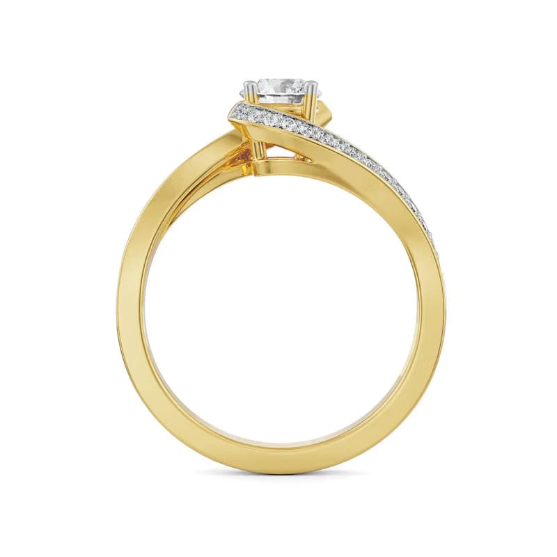 Esther Lab Grown Diamond Solitaire Twisted Ring 9KT