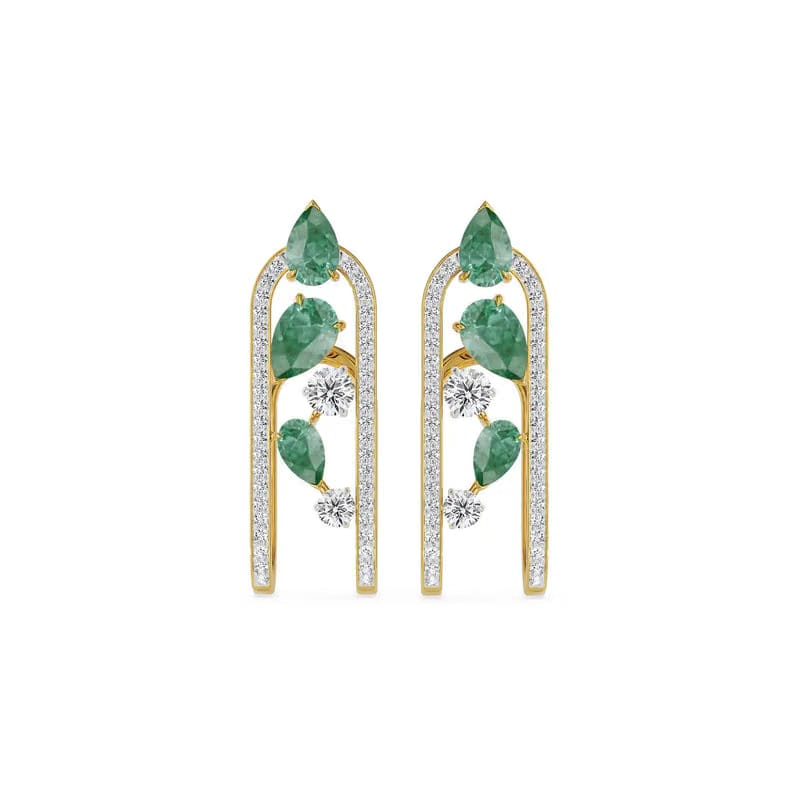 Ethereal Gemstone Lab Grown Diamond Earrings