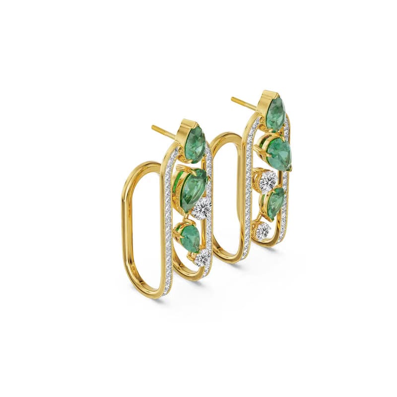 Ethereal Gemstone Lab Grown Diamond Earrings 9KT