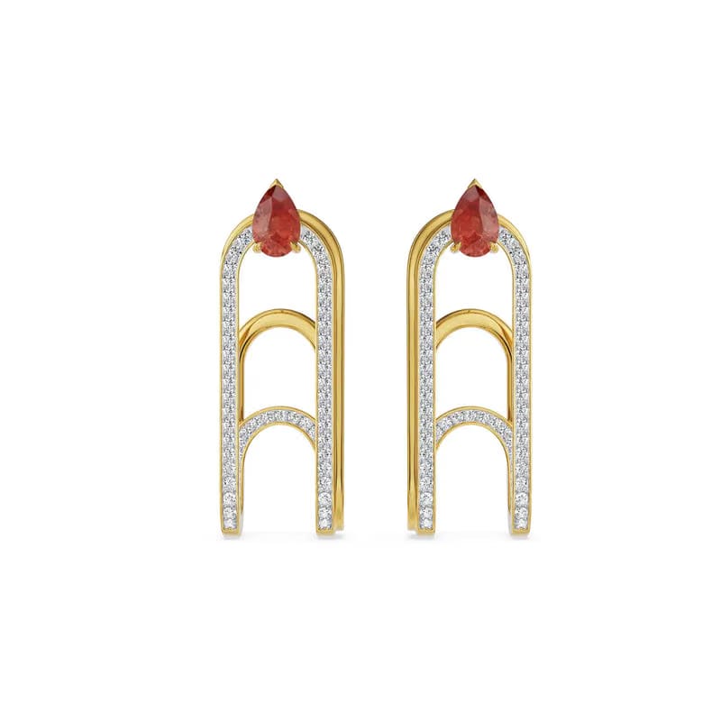 Ethereal Ruby Lab Grown Diamond Earrings