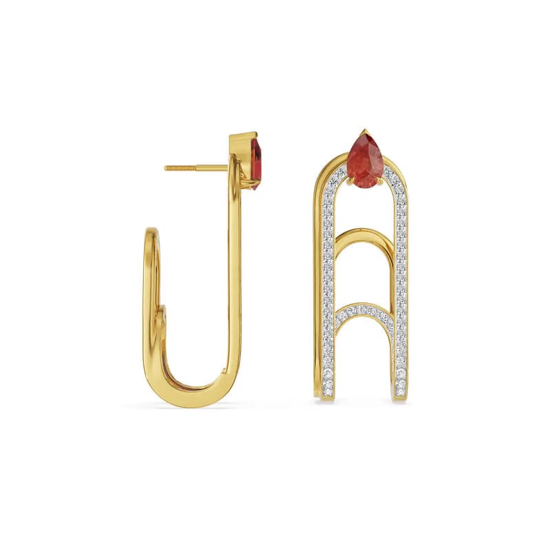 Ethereal Ruby Lab Grown Diamond Earrings 9KT